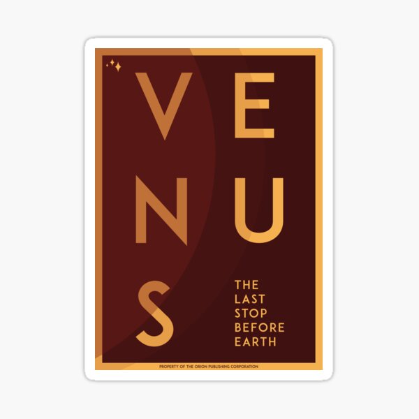 Art Deco Space Travel Poster - Venus Sticker