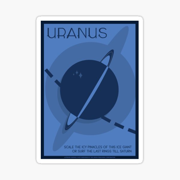 Art Deco Space Travel Poster Uranus Sticker By Walford Designs Redbubble 