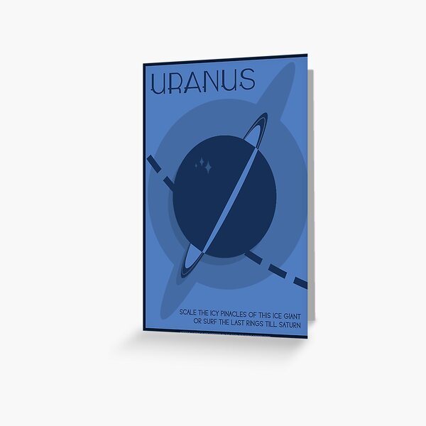 "Art Deco Space Travel Poster Uranus" Greeting Card by Walford