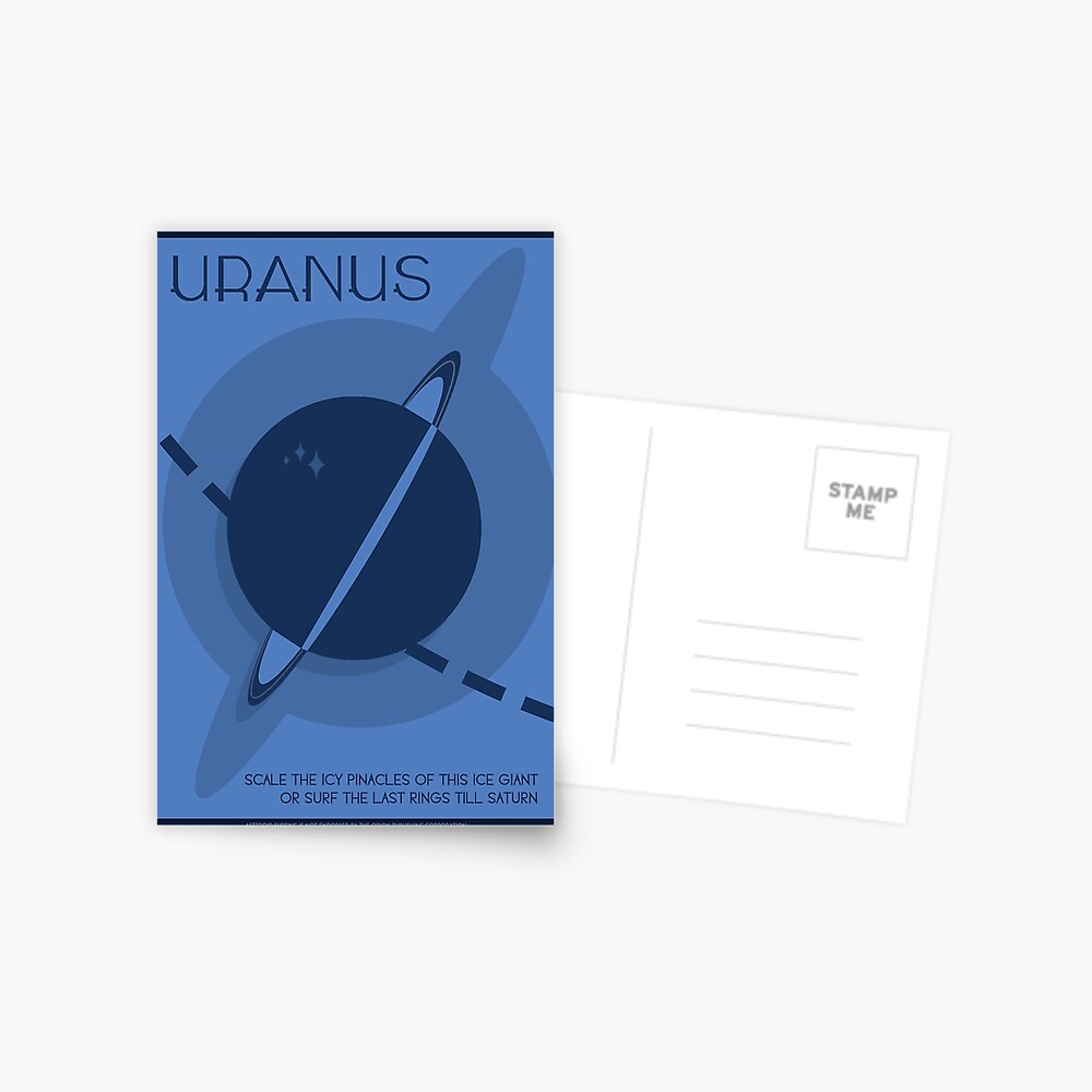 Art Deco Space Travel Poster Uranus Postcard For Sale By Walford Designs Redbubble 