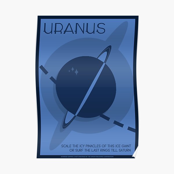Art Deco Space Travel Poster - Uranus Poster