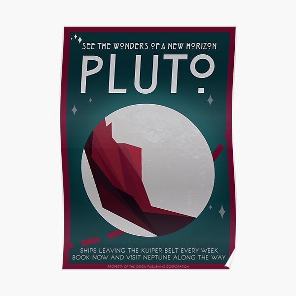 Art Deco Space Travel Poster - Pluto Poster