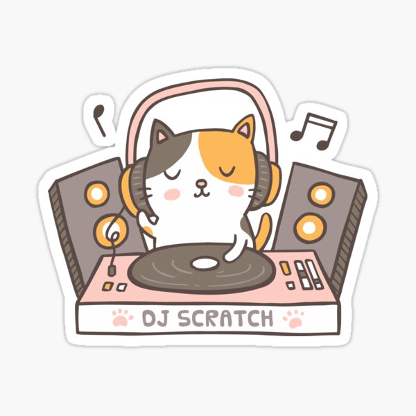 Regalo de gafas Techno House Funny DJ Cat' Pegatina