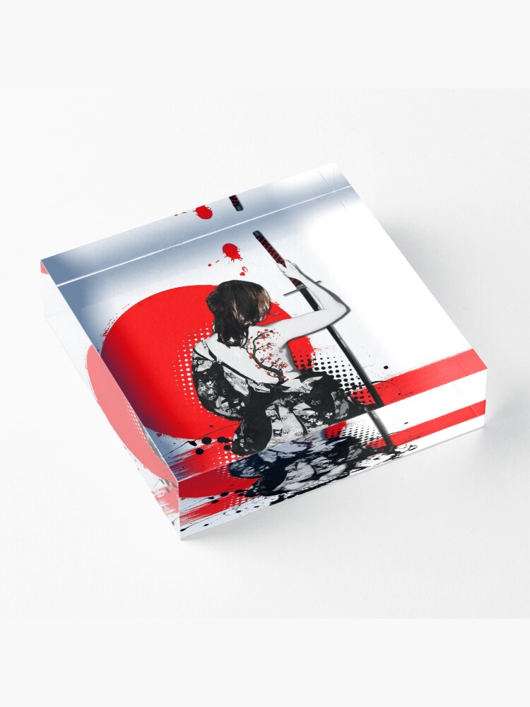 Alternate view of Trash Polka - Female Samurai Acrylic Block
