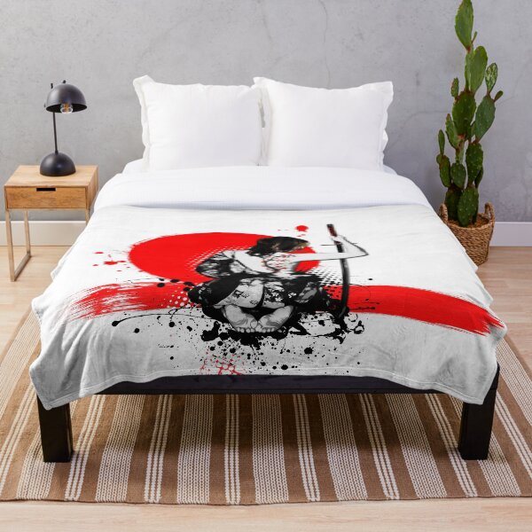Trash Polka - Female Samurai Throw Blanket