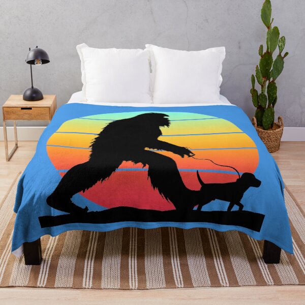 Item preview, Bigfoot Walking Dog on Leash - gradient sunset tee shirts stickers pillows and more designed and sold by FlippinTurtles.