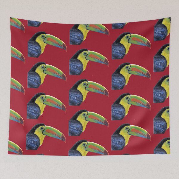Aperçu de l'œuvre Toucans Red PopArt créée et vendue par Arts & Dogs.