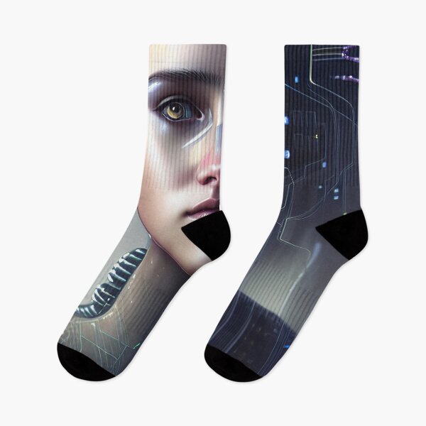Item preview, cyborg girl connecting to a computer designed and sold by Artaverse.