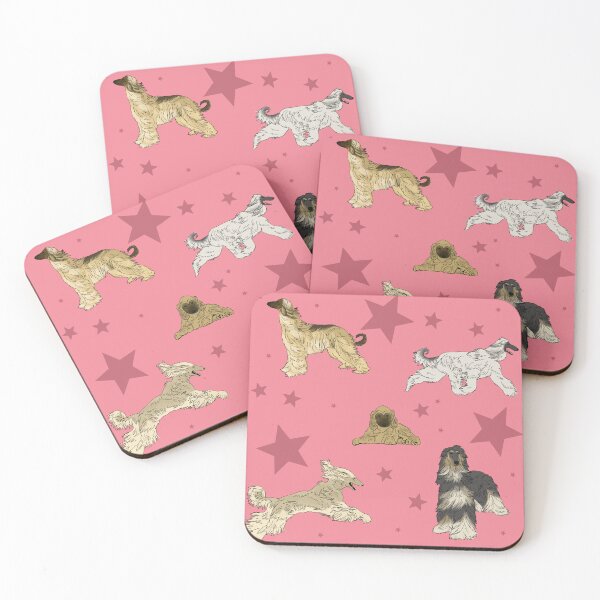 Item preview, Afghan Hounds Stars Pink designed and sold by Ashley Gagnon.