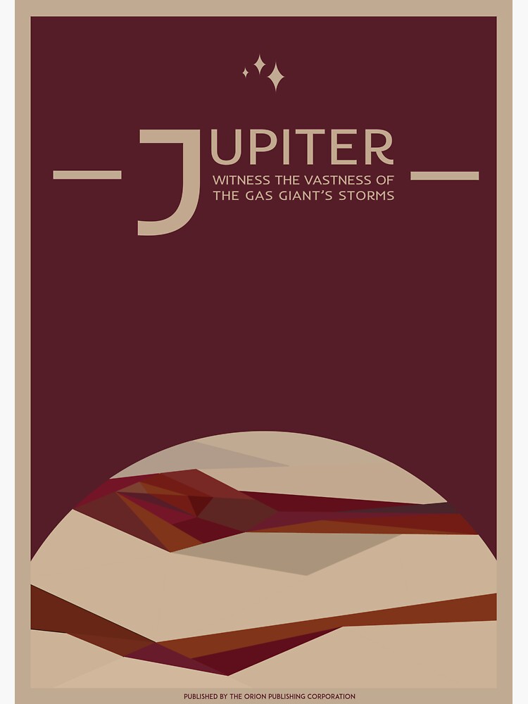 Art Deco Space Travel Poster Jupiter Sticker By Walford Designs Redbubble 