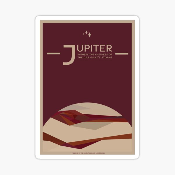 Art Deco Space Travel Poster - Jupiter Sticker
