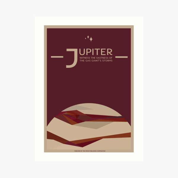 Art Deco Space Travel Poster - Jupiter Art Print