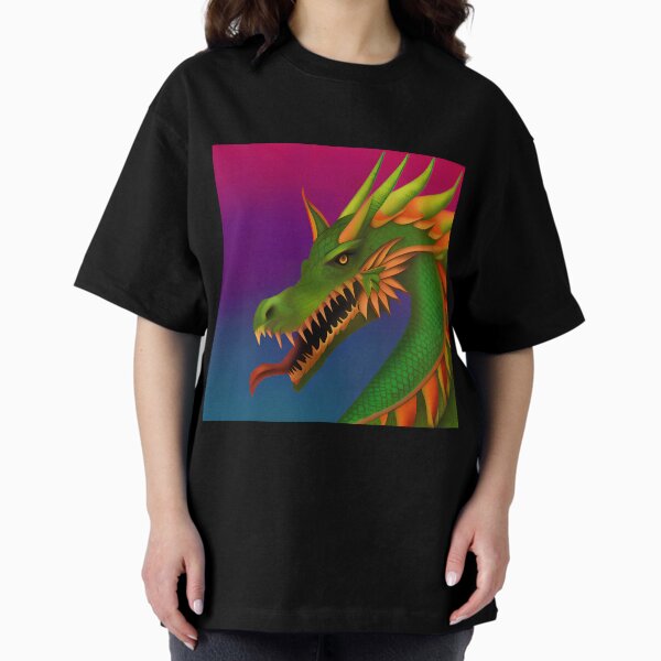 Green Fantasy Dragon Oversized T-Shirt