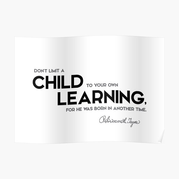 child learning - rabindranath tagore Poster