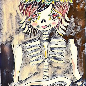 Artwork thumbnail, Day of the Dead Home Decor Blues v6 by Brenda Knoll