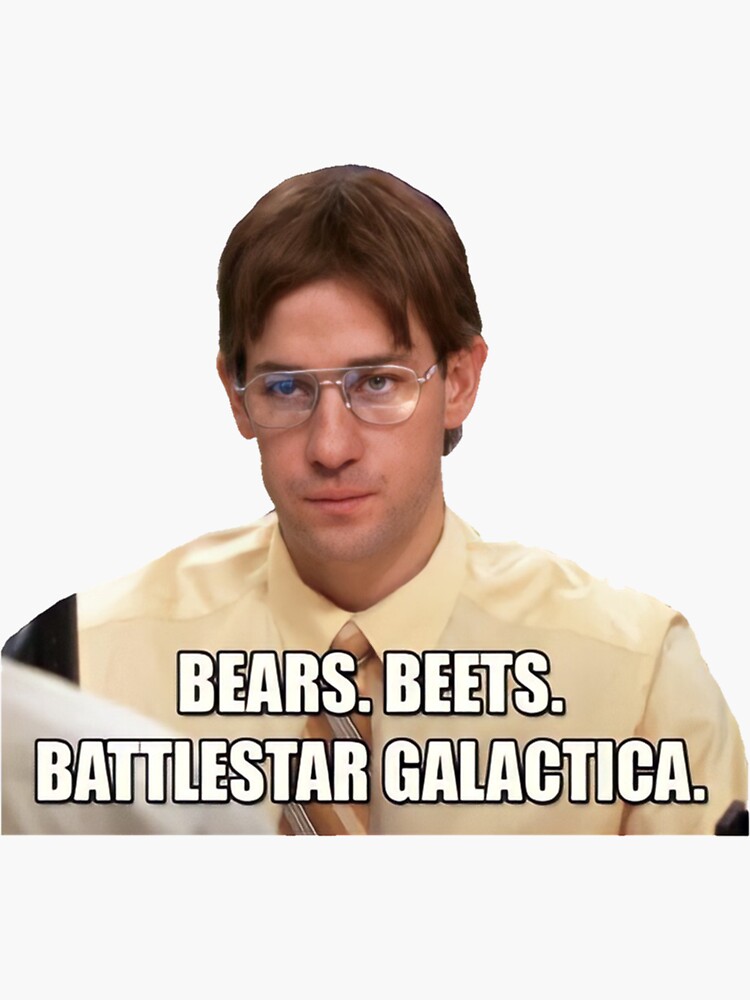 "Bears beets battlestar galactica the office " Sticker for Sale by