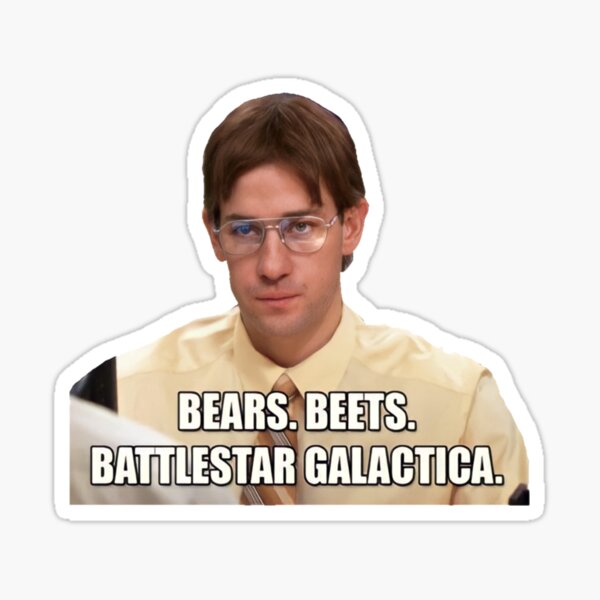 "Bears beets battlestar galactica the office " Sticker for Sale by