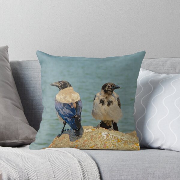 Item preview, Couple of black crows on a rock next to the sea designed and sold by xophotography.