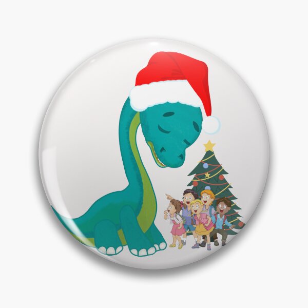 Item preview,  Cute Dinosaur wearing Santa Hat  with Chidlren Sticker - dino with white background designed and sold by FlippinTurtles.