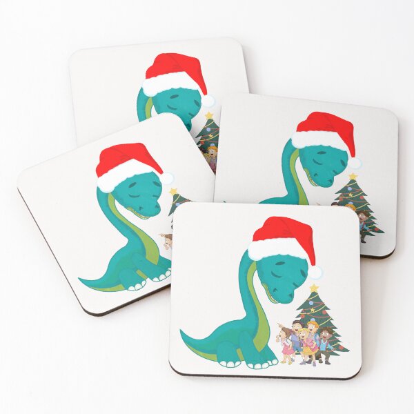 Item preview,  Cute Dinosaur wearing Santa Hat  with Chidlren Sticker - dino with white background designed and sold by FlippinTurtles.