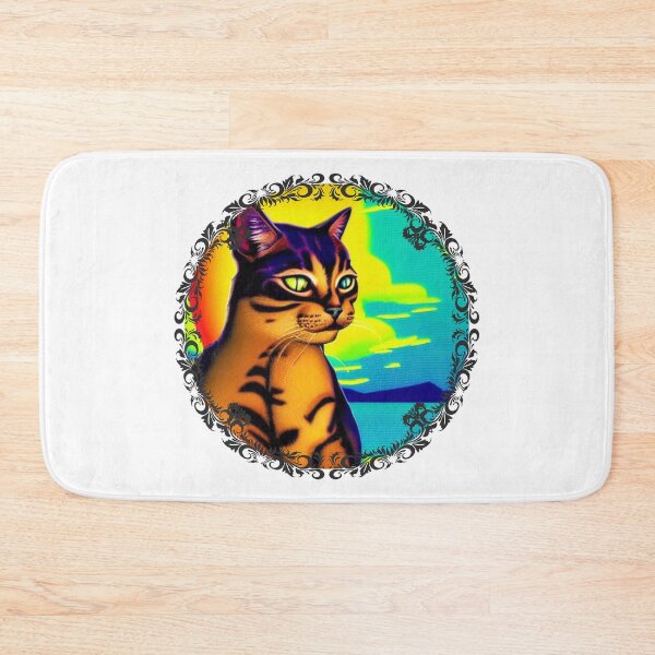 Item preview, Cat looking at a sunset-created using AI designed and sold by LadyRebelFL.