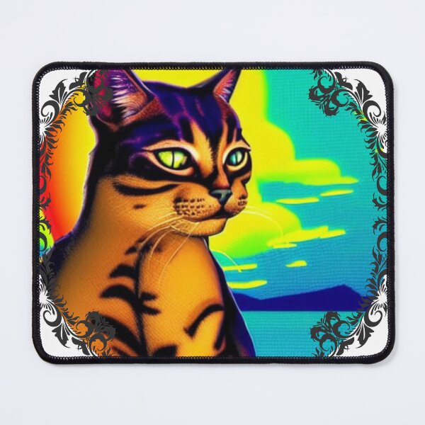 Item preview, Cat looking at a sunset-created using AI designed and sold by LadyRebelFL.