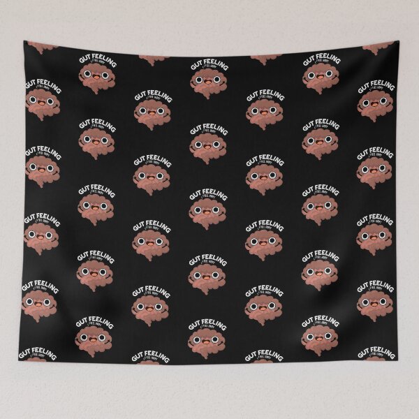 Item preview, Gut Feeling Funny Anatomy Intestine Puns (Dark BG) designed and sold by punnybone.