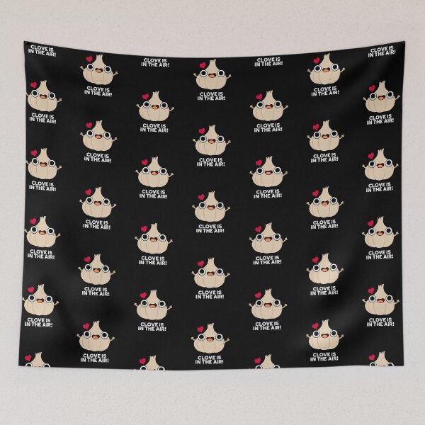 Item preview, Clove Is In The Air Funny Garlic Puns (Dark BG) designed and sold by punnybone.