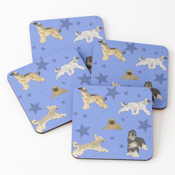 Item preview, Afghan Hounds Stars Blue designed and sold by Ashley Gagnon.