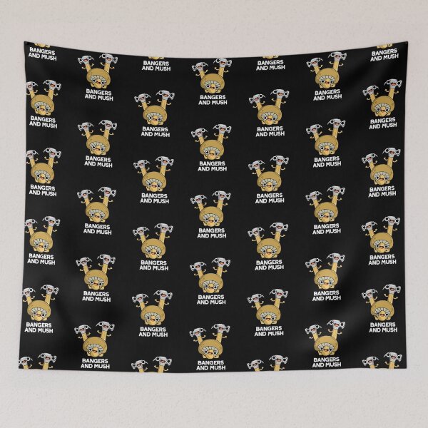 Item preview, Bangers And Mush Funny English Food Puns (Dark BG) designed and sold by punnybone.