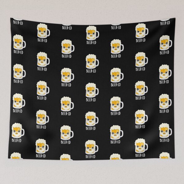 Item preview, Beer-ed Funny Beer Beard Puns (Dark BG) designed and sold by punnybone.