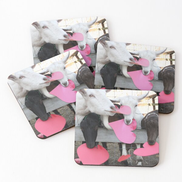 Item preview, Goats Eating Hearts Valentine designed and sold by WakingMedia.