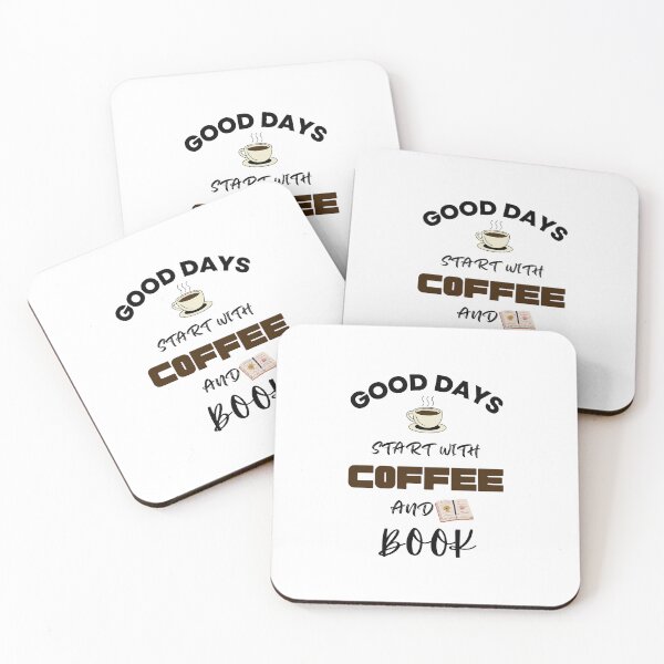 Item preview, Good days start with coffee and book designed and sold by BarbiePearl.