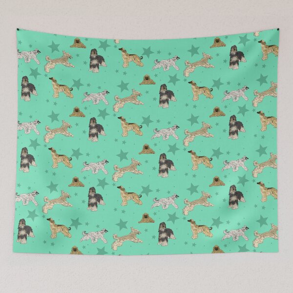 Item preview, Afghan Hounds Stars Seafoam designed and sold by Ashley Gagnon.