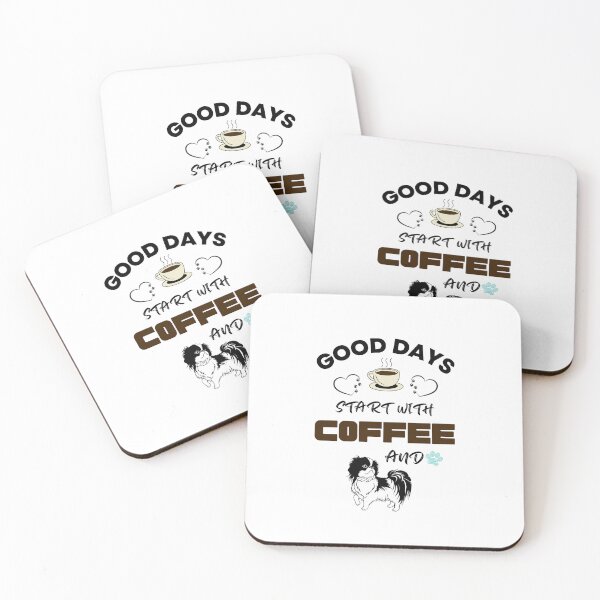 Item preview, Good days start with coffee and dog | Morning Quotes designed and sold by BarbiePearl.