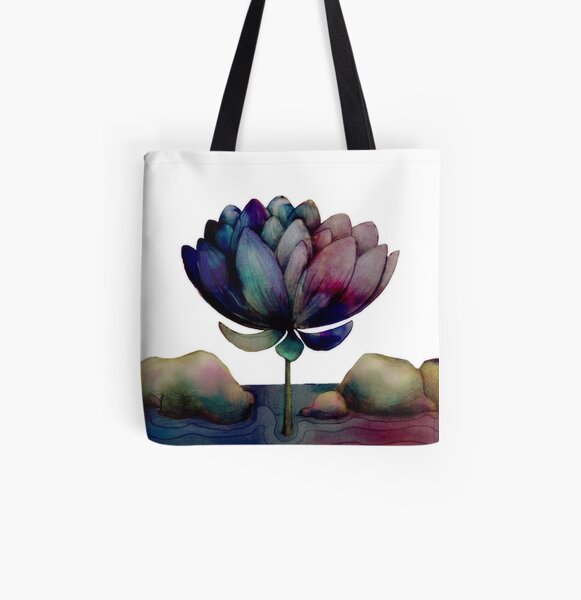 rainbow lotus flower All Over Print Tote Bag