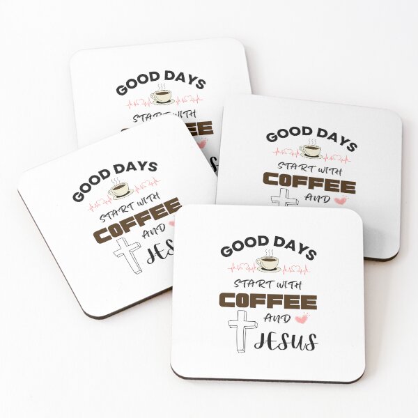 Item preview, Good days start with coffee and jesus| Morning Quotes designed and sold by BarbiePearl.