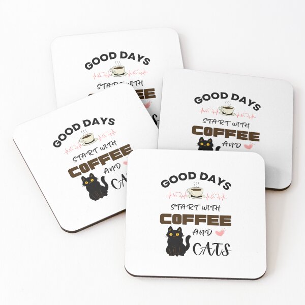 Item preview, Good days start with coffee and cat| Morning Quotes designed and sold by BarbiePearl.