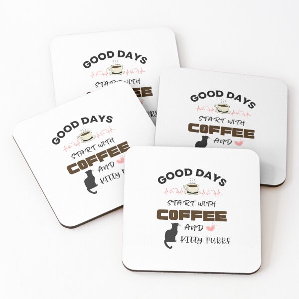 Item preview, Good days start with coffee and kitty purrs | Morning Quotes designed and sold by BarbiePearl.