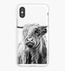 portrait of a highland cow (landscape format) iPhone Case