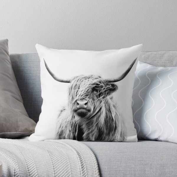 portrait of a highland cow (landscape format) Dekokissen