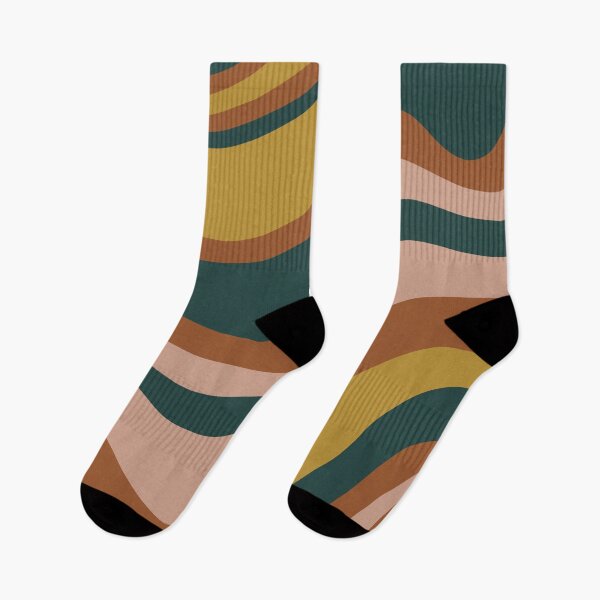 Item preview, Retro Waves Abstract Boho Pattern Rust Blush Mustard Blue designed and sold by kierkegaard.