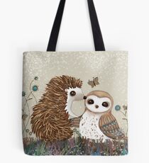 Owl and Hedgehog Tote Bag