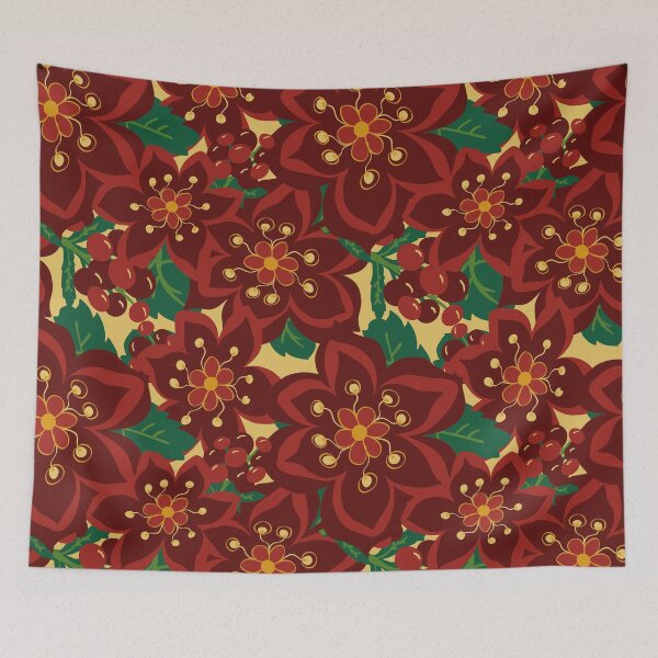 Item preview, Vintage Christmas Boho Poinsettia. designed and sold by LaBellCreative.
