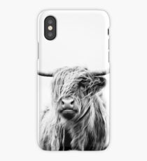 portrait of a highland cow iPhone Case
