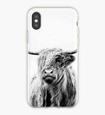 portrait of a highland cow iPhone Case