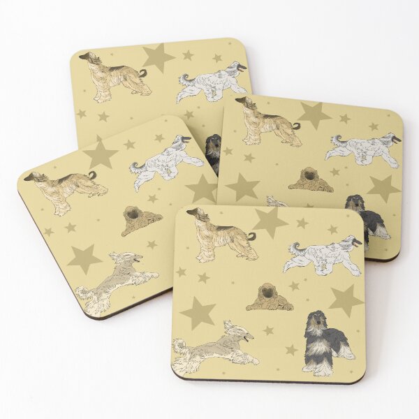 Item preview, Afghan Hounds Stars Yellow designed and sold by Ashley Gagnon.