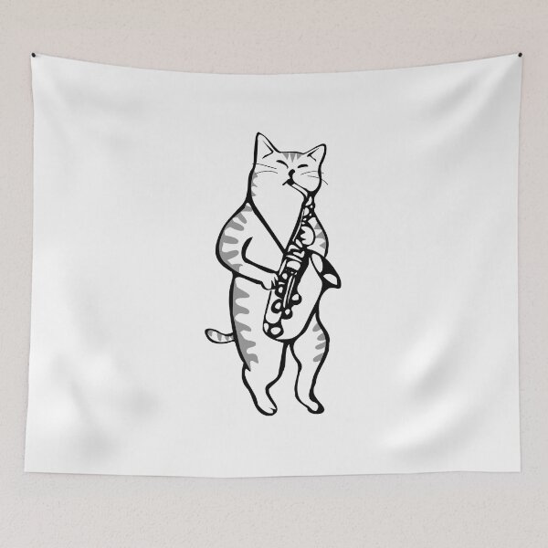 Item preview, Cat Love Saxophone Musical Instruments designed and sold by Pixel4Art.