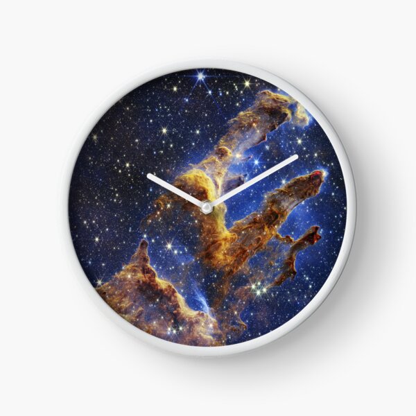 JWST Pillars of Creation, 2022 (James Webb/JWST) — space poster (no text) Clock