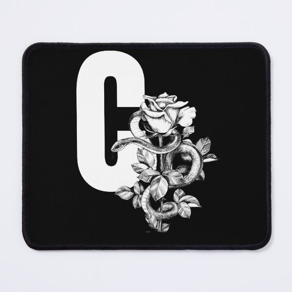 Item preview, C Botanical Monogram. Peony snake floral letter designed and sold by Emotionsy.
